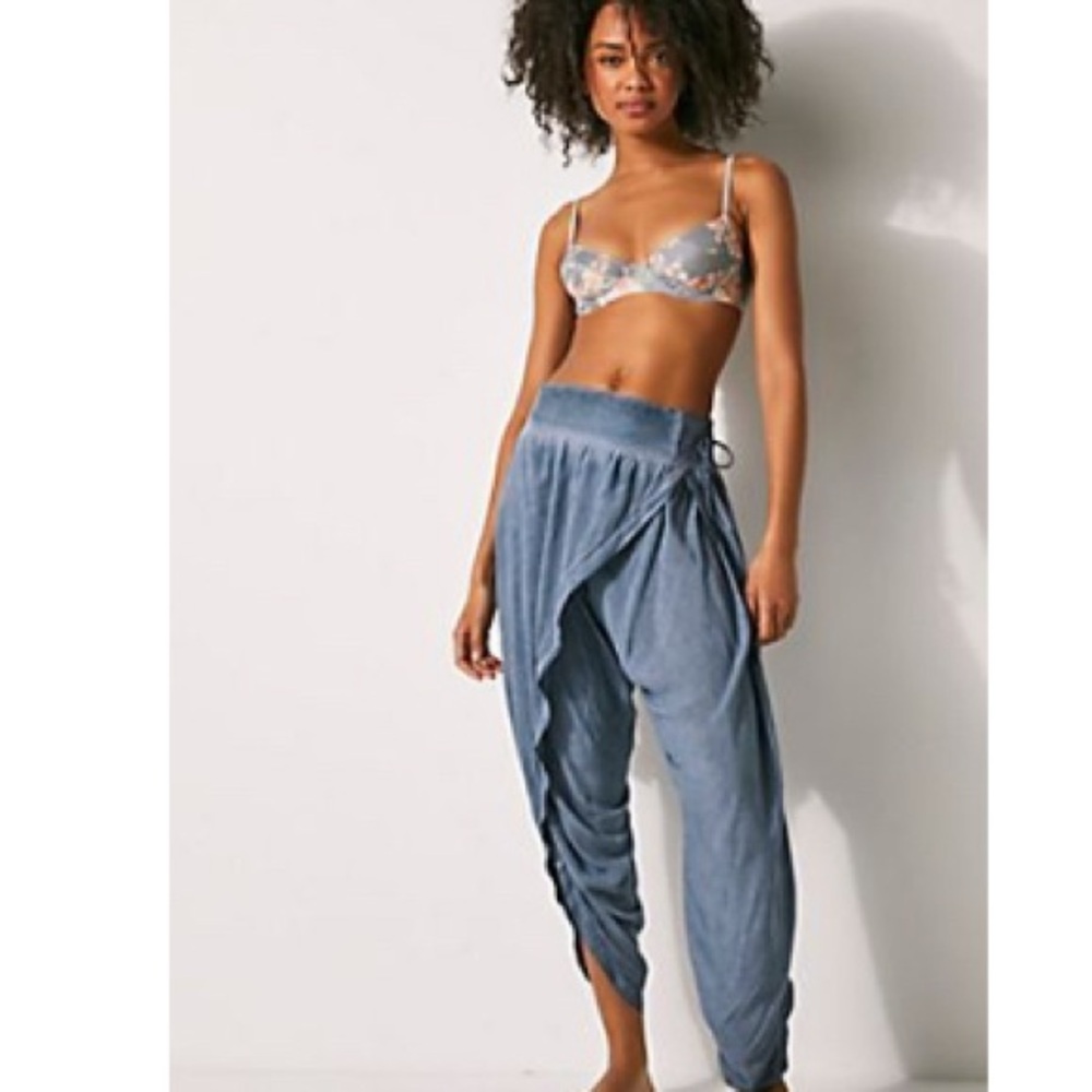 Free People Blue Wrap Capris